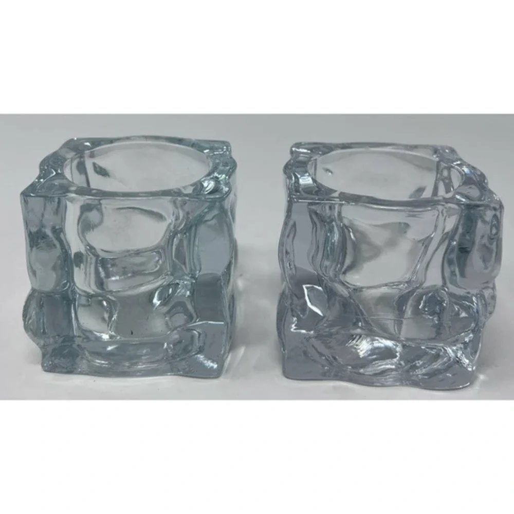 KIG Indonesia Vintage Set of‎ 2 Heavy Candleholders/Votive Cups 2 1/2